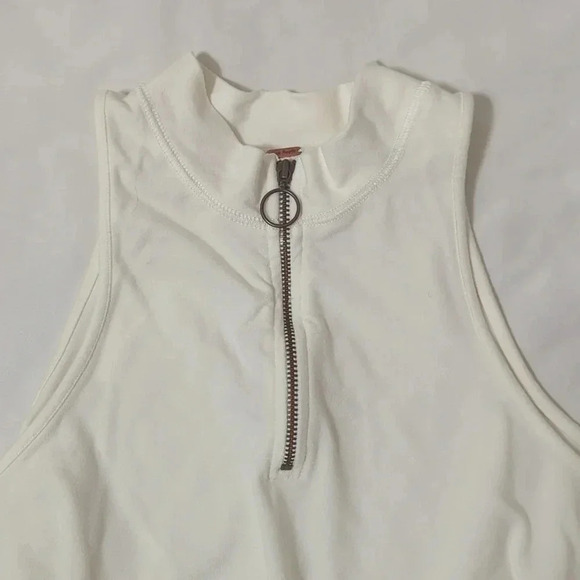 Free People Moon Cake Zip Front Tank, Color Cream Size XS-TP - Picture 4 of 14